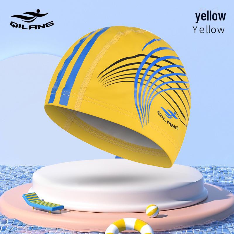 Шапочка для плавания унисекс для взрослых с длинными волосами - модный принт, удобная защита ушей, водонепроницаемая ПУ M016