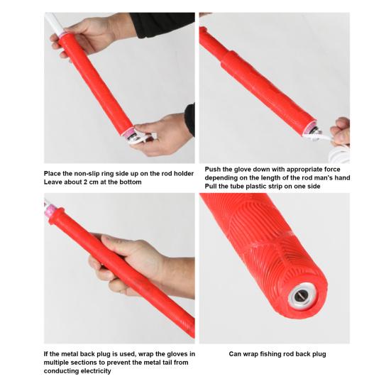 Silicone Fishing Rod Handle Cover Non-slip Lightweight 17-32MM Fishing Pole Grip Handle