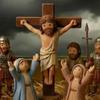 1/2Pcs Jesus Crucifixion Scene Set in Tin Box Handcrafted Pocket Size Miniature Jesus Resurrection Tin Resin Ornament Religious Decoration