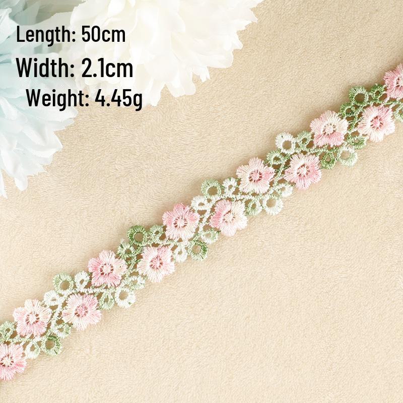 Водорастворимая вышитая кружевная нашивка с мультяшным цветком для самостоятельного изготовления одежды