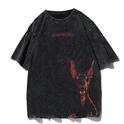 Мужская футболка с мультяшным принтом кота, повседневная мешковатая футболка с коротким рукавом, футболка оверсайз в японском стиле, для повседневной носки, классный топ