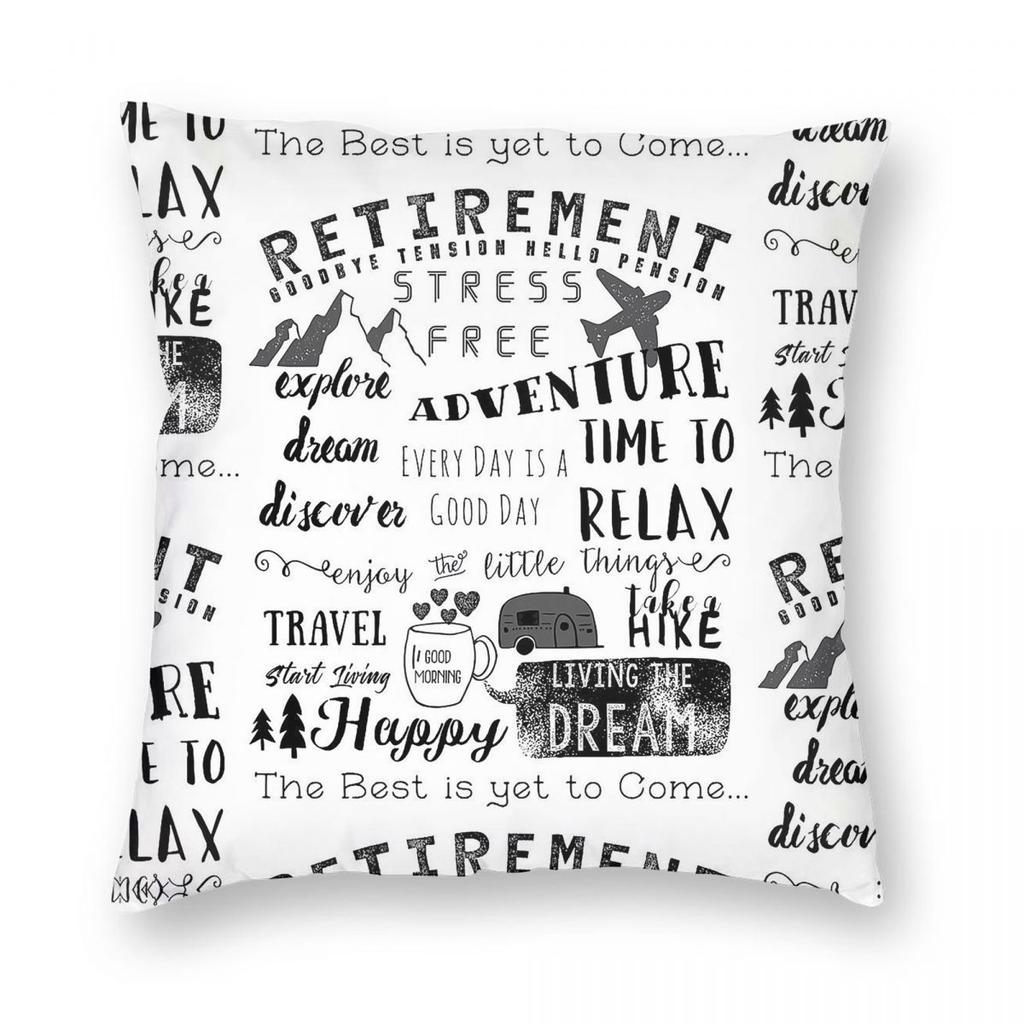 Retirement Apparel Square Pillowcase Polyester Linen Velvet Creative Zip Decor Car Cushion Cover