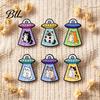 Alloy Cat Brooch Enamel UFO Metal Brooch, Aliens Ship Kitten Badge Pin, Pin Clothing Bag Scarves Hat Accessories for Men Women