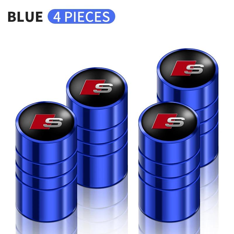4pcs/set Car valve stem caps cover For q2 A1 A3 A4 A5 A6 A7 A8 Q2 Q3 Q5 Q7 TT S line S3 S4 S5 S6 R8 RS Car sticker accessories