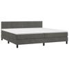 3141384 vidaXL Lit à sommier tapissier et matelas Gris foncé 200x200cm Velours
