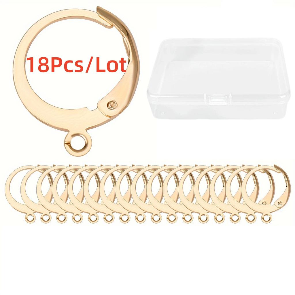 1 Box 18/48/90Pcs Earring Findings Kit Leverback Earring Hooks Hypoallergenic Huggie Lever Back Ear Wires for Jewelry Making Kit