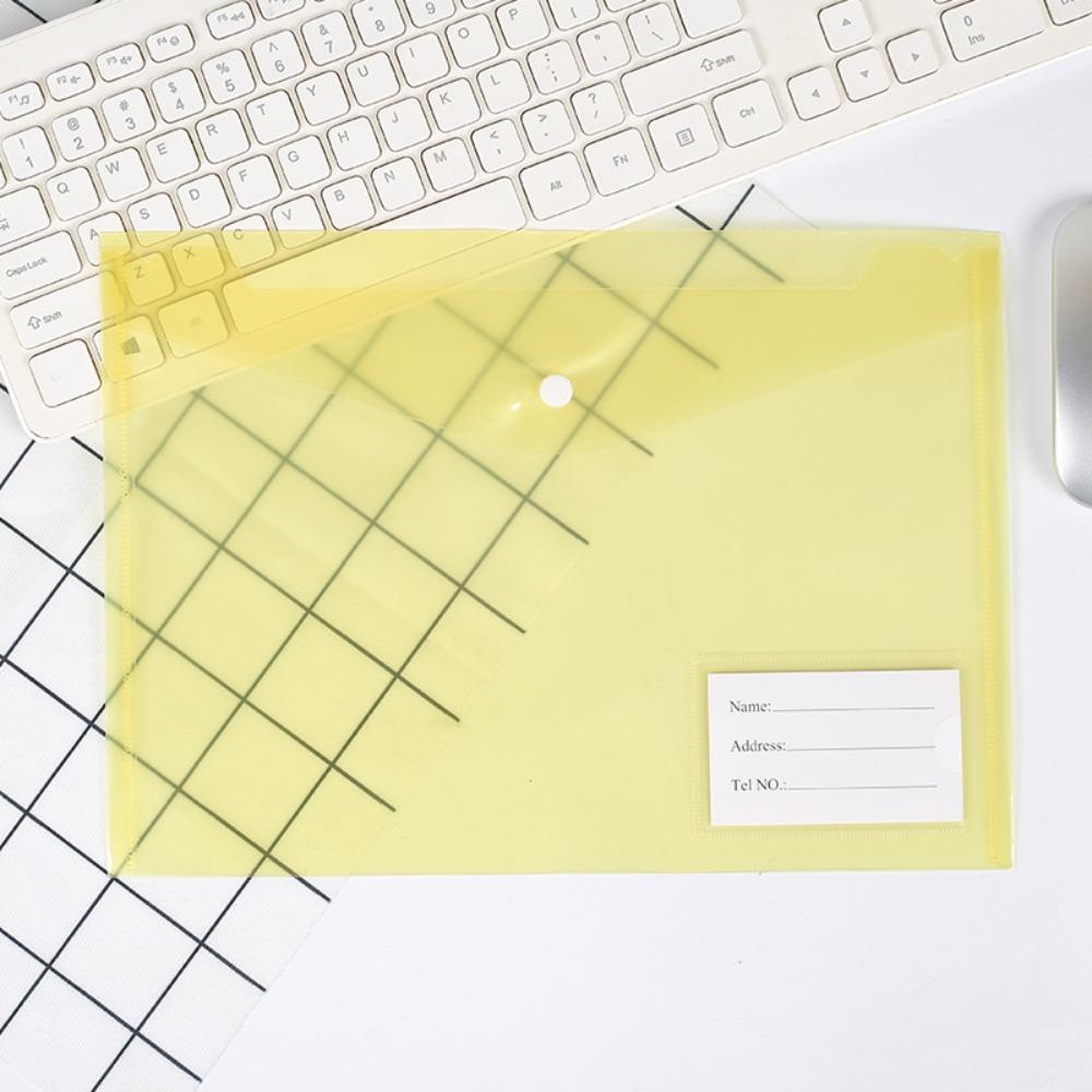 1Pcs Clear A4 Binder Pocket Snap Button Envelope Popper Wallets  for School Office Home