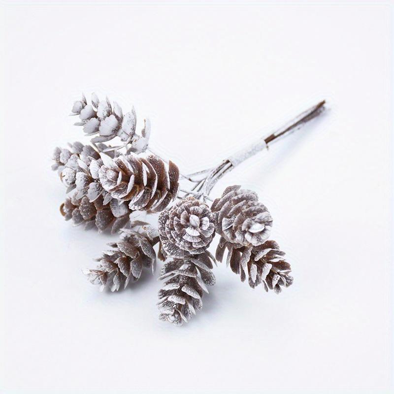 10pcs/Bundle Artificial Plants Fake Pine Cone Decorative Flowers Wreaths Christmas Home Decor Diy Wedding Handmade Pompon