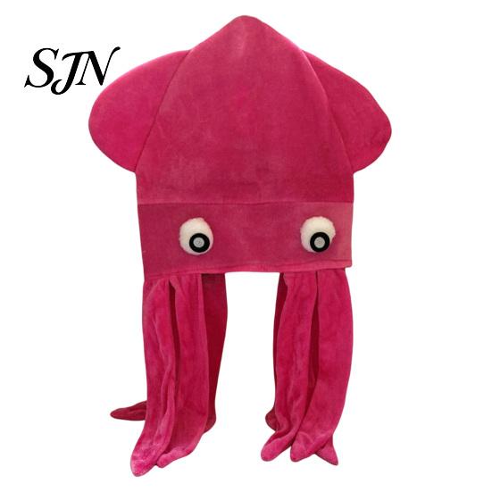 Funny Photo Booth Accessories Octopus Hat with Tentacles, Creative Plush Cap for Party Cosplay Soft Flannel Costume and Photography, Novelty Headwear