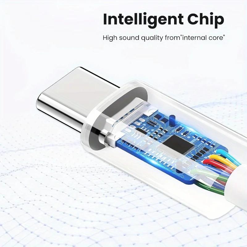 Type C to 3.5 mm Female Headphone Jack Adapter, USB C to Aux Audio Dongle Cable Earphone Jack Converter for iPhone 15 16 Galaxy