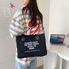 Tote Bag Female Student Large Capacity Canvas Bag Letter Simple Shoulder Messenger Bag Female