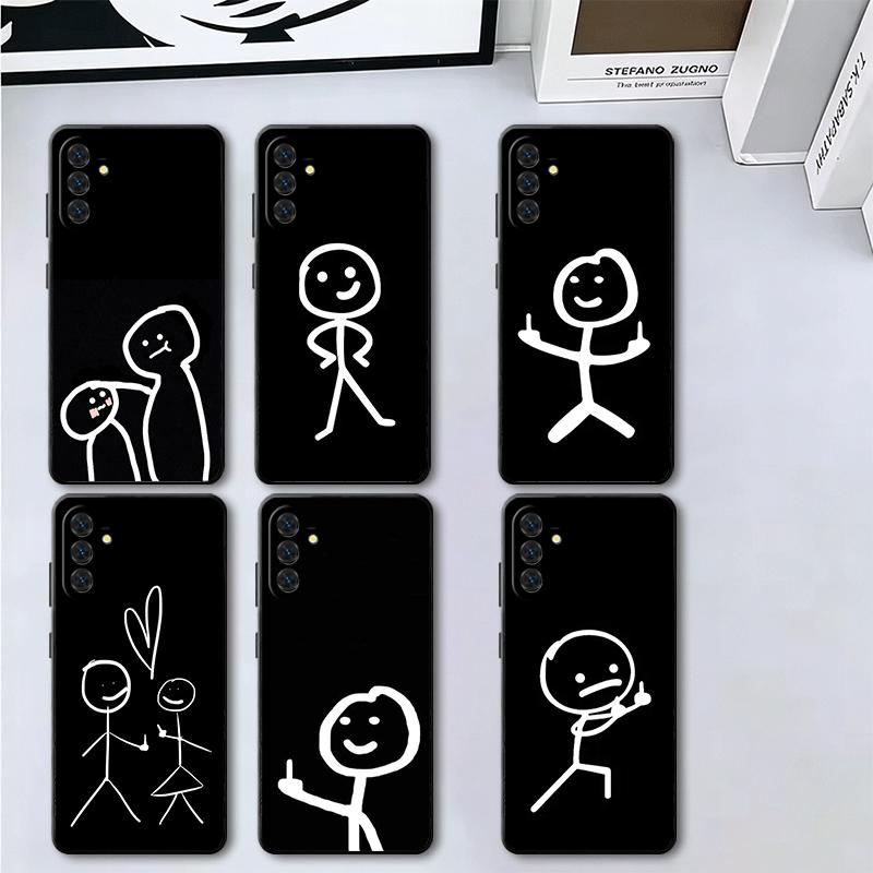 Funny Stickman Matchman Soft Phone Case for Samsung A17 A37 A57 A16 A26 A36 A56 A15 A25 A35 A55 A14 A24 A34 A54 A13 A23 A33 A53