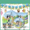 Kids Bluey Theme Birthday Party Supplies Decor Plate Tablecloth Banner Balloon