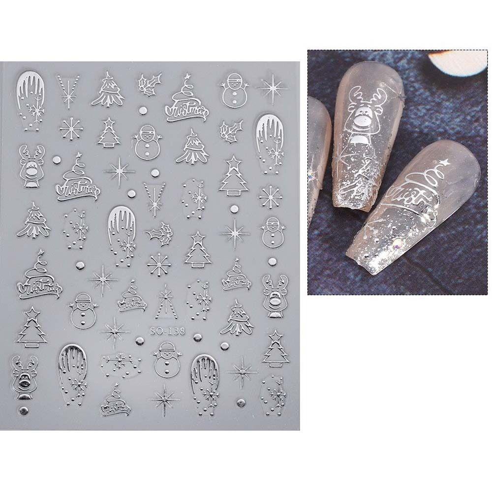 Manicure Ornaments Christmas Bronzing Nail Stickers Christmas Bronzing Nail Decals  Girls