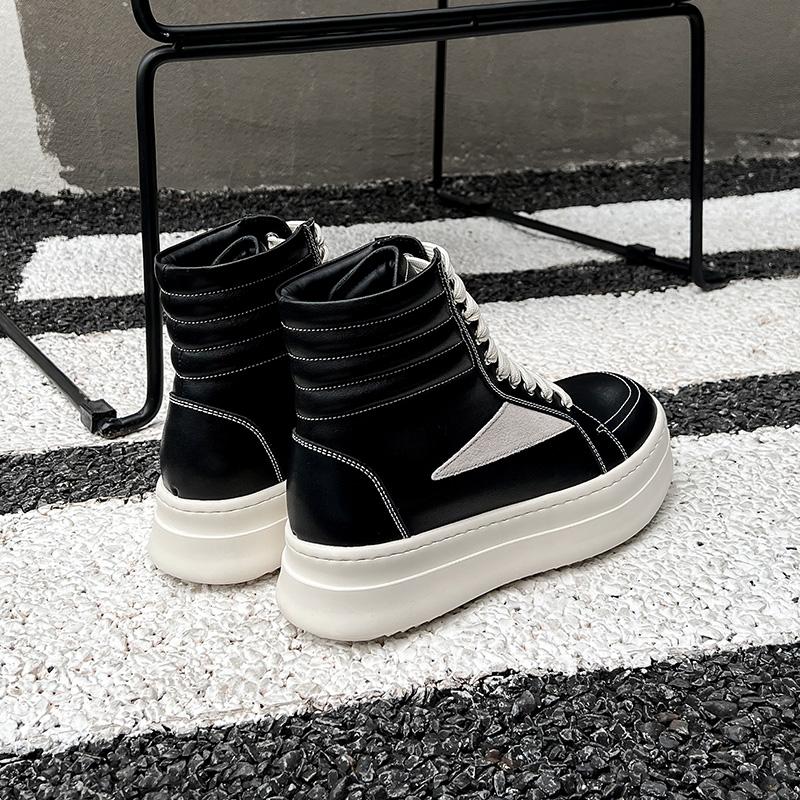 Модные мужские ботинки из натуральной кожи с высоким верхом, мужские мотоботы высокого качества, модная уличная мужская обувь на шнуровке, нескользящие ботильоны