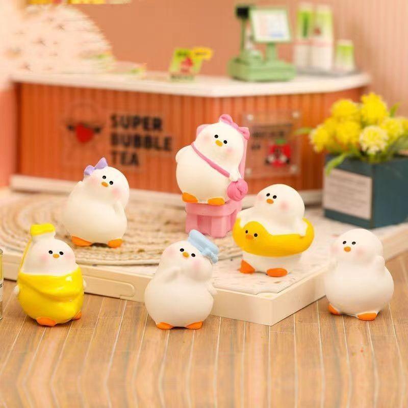 6 шт./компл., миниатюрные фигурки животных из мультфильма гусь, мини-фигурки, сделай сам, сказочный сад, украшение, мох, террариум, микропейзаж