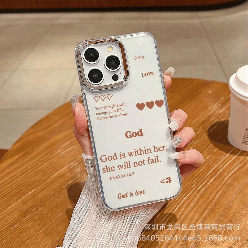 Любовь Английский Применимо для iPhone15promax чехол для мобильного телефона Apple 16 гальванизированная фоторамка 14/13 защитный чехол 17