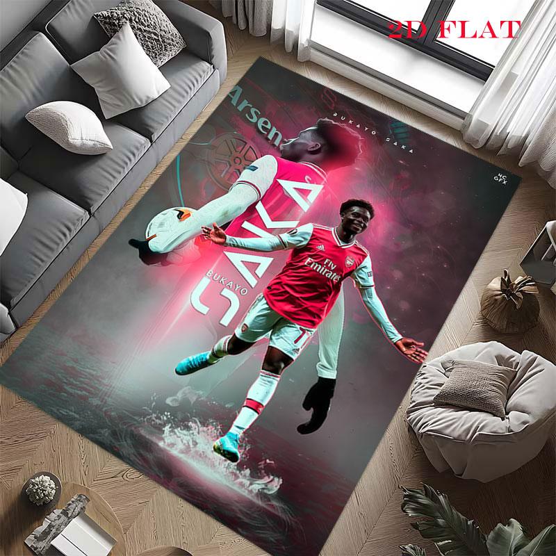 Bukayo Saka GOAT Poster Carpet Rug for Living Room Bedroom Home Sofa Decoration,Kids play Nonslip Floor Mat