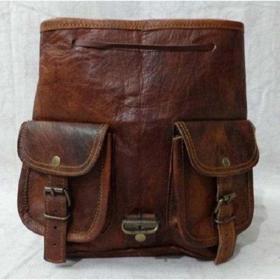 Новый рюкзак из козьей кожи, кожаный рюкзак для ноутбука, подлинная винтажная сумка для путешествий для мужчин