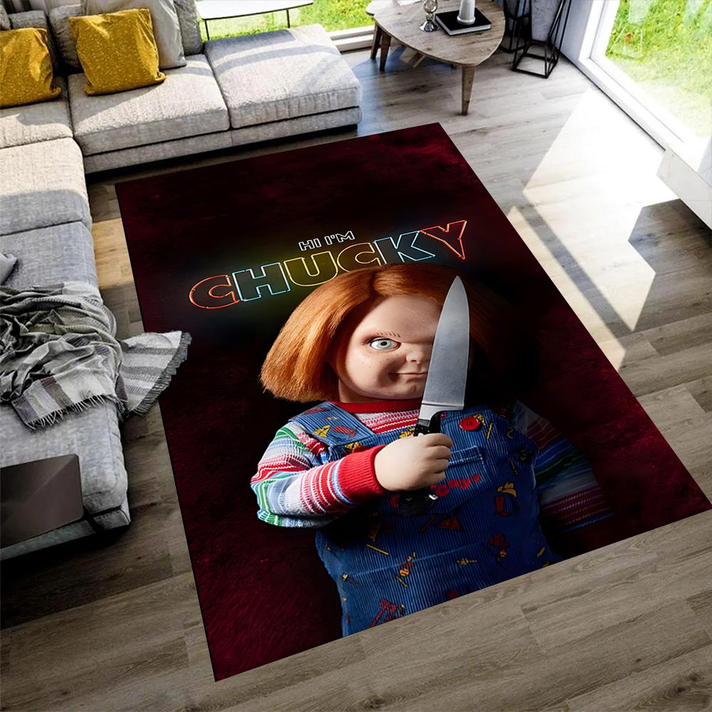 Chucky's Rainbow Horror Floor Mat Perfect for Playrooms Kitchen Entryway Bedrooms Antislip Carpet Anime Office Decor