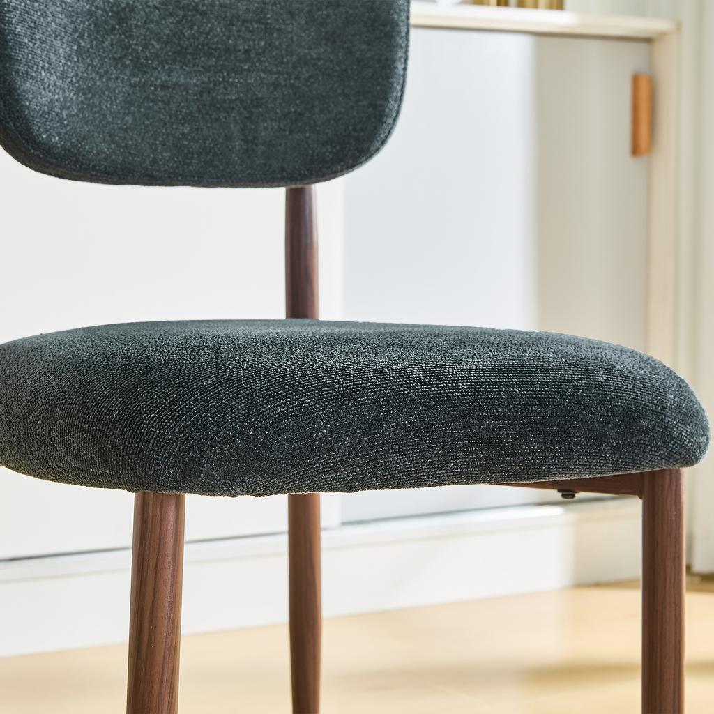 Dining Chair Set of Bed Linen (2 pieces), Upholstered Kitchen Chair without Armrests, Modern Dining Chair with Curved Backrests