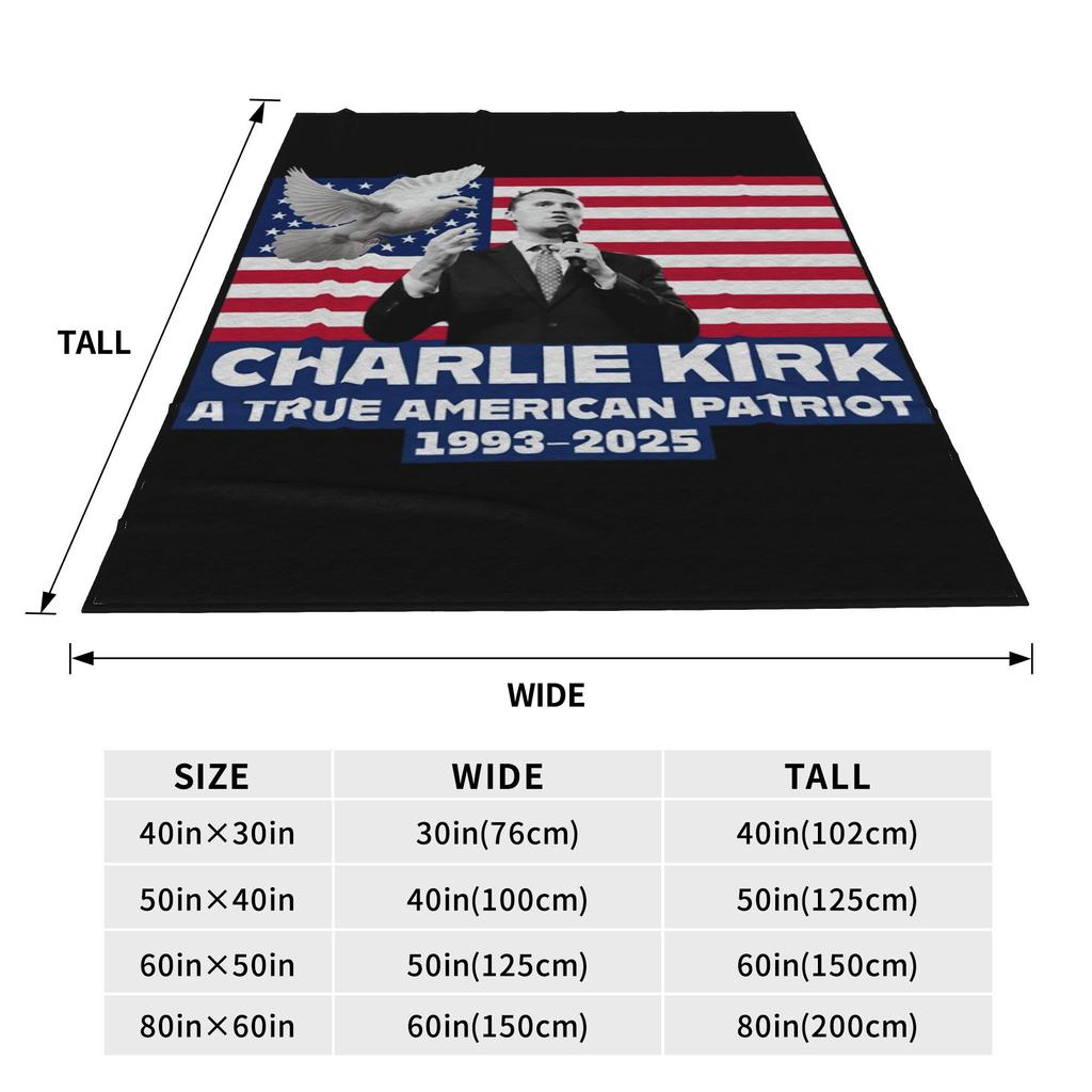 Charlie Kirk Shoot Blanket Quality Super Warm Bedding Throws Winter Girls Boys Couch Chair Fashion Bedspread