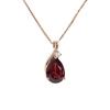 Garnet Necklace Diamond Pink Gold 10K 10K K10 Drop Shape [Barzaz] Women's