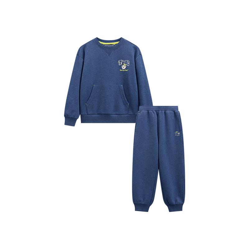 Teenie Weenie Kids Boys' Cotton Denim-Look Knit Sweater and Pants Set