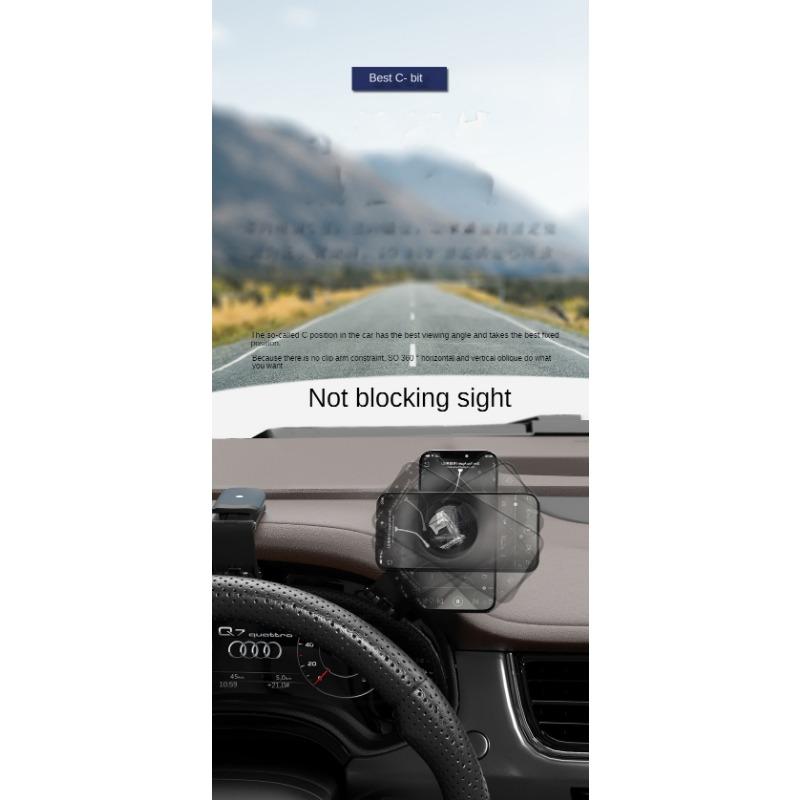 Magnetic HUD Car Phone Holder Mini Compact Automobile Instrument Panel Special Mute Bracket Magnetic Bracket