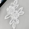 Белый Ручной работы Бисер Пайетки Трехмерная Аппликация Цветка Одежда Платье Свадебное Украшение Тканевая Наклейка Аксессуары