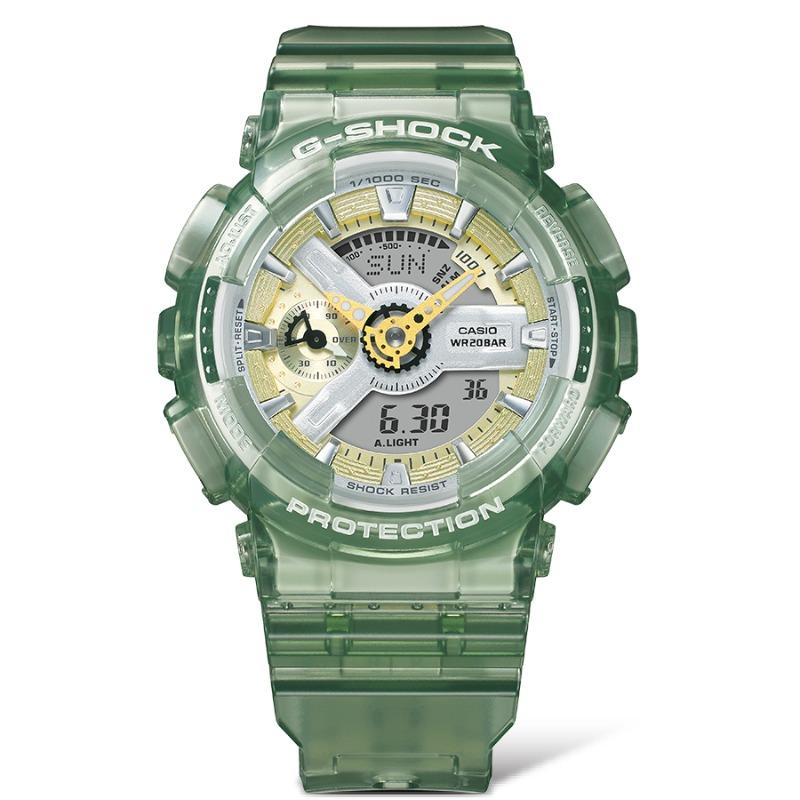Casio Мужские часы G-SHOCK, смола, водостойкость 200 м, цифровые, ударопрочные, кварцевые, GMA-S110GS-3A