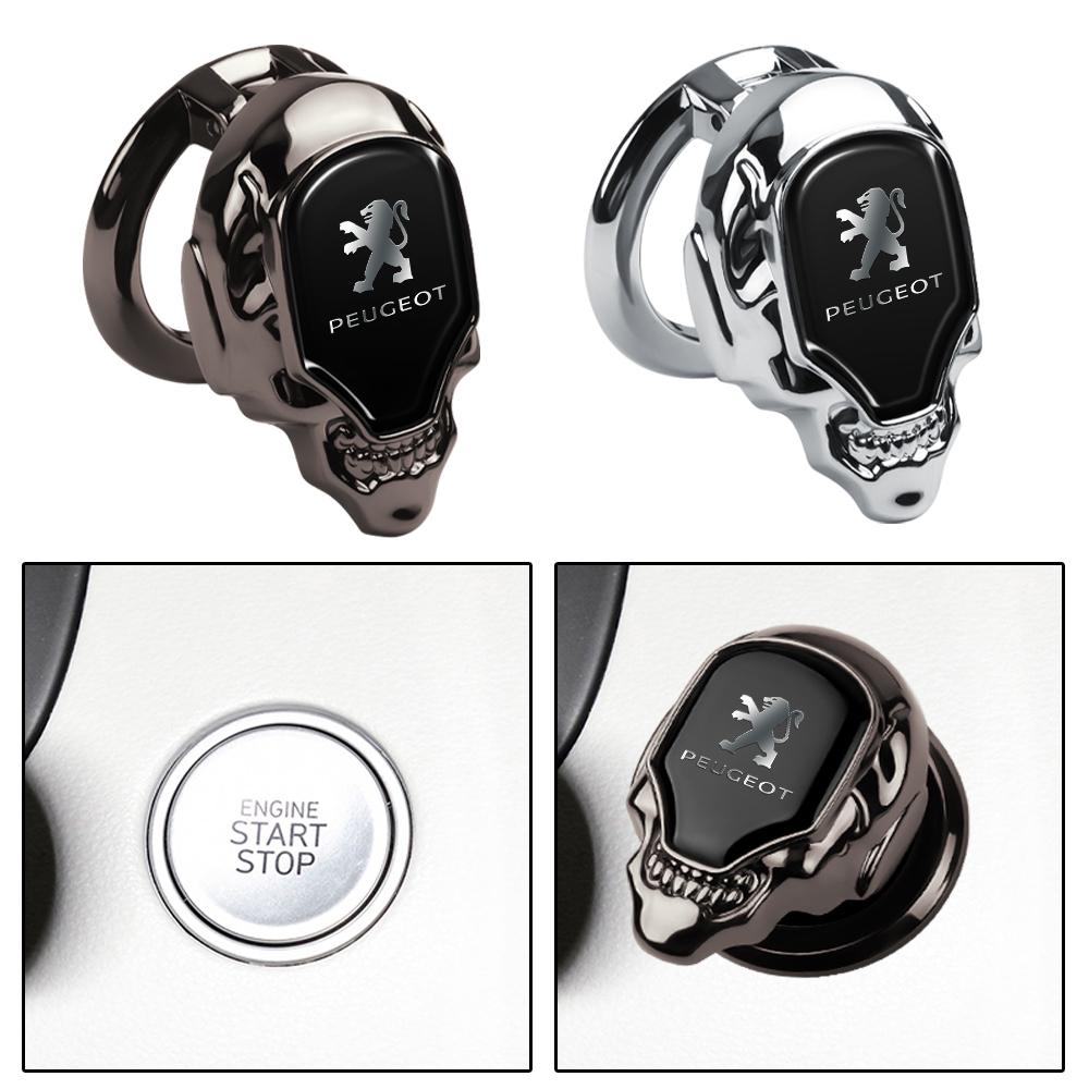 Car One-Click Switch Button Protective Cover Engine Start Stop Switch tire value For Peugeot 206 207 208 2008 306 307 107 3008