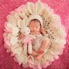 Flokati Newborn Photography Props Blanket Knitted Posing Mat Background Photography Accessories Bear and Rabbit Set Baby Photo