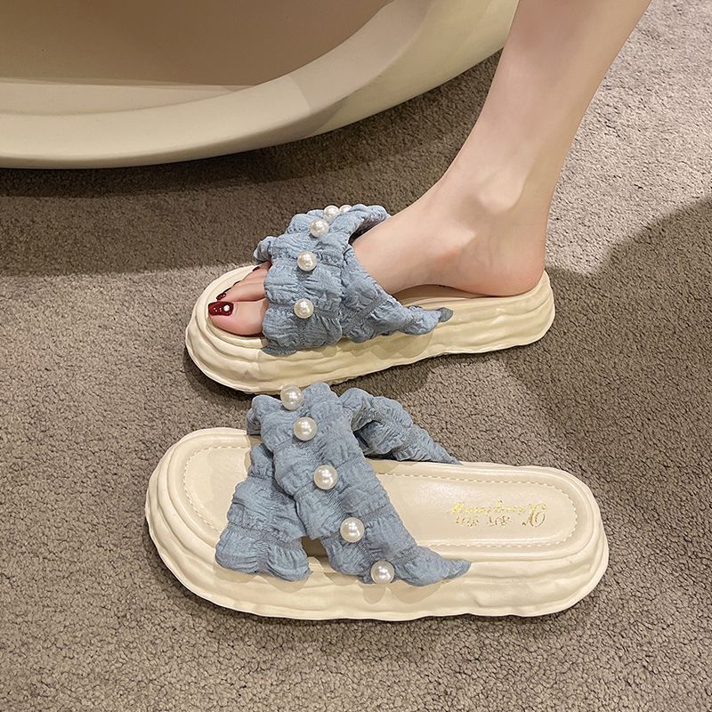 Модные пляжные туфли Домашние тапочки Тапочки на платформе Женские шлепанцы Сабо Натуральная кожа 2025 Женская обувь из натуральной кожи Женские тапочки