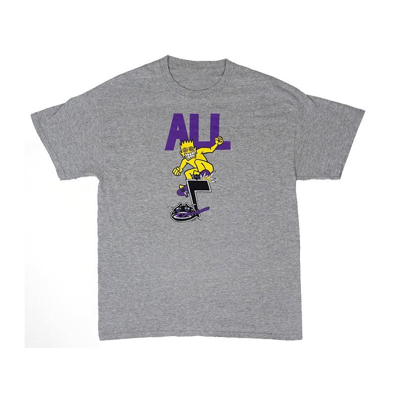 ALL ROY Band Rock American Streetwear Vintage Facial Expression Face Straight-spun Pure Cotton Men's Short-sleeved T-shirt