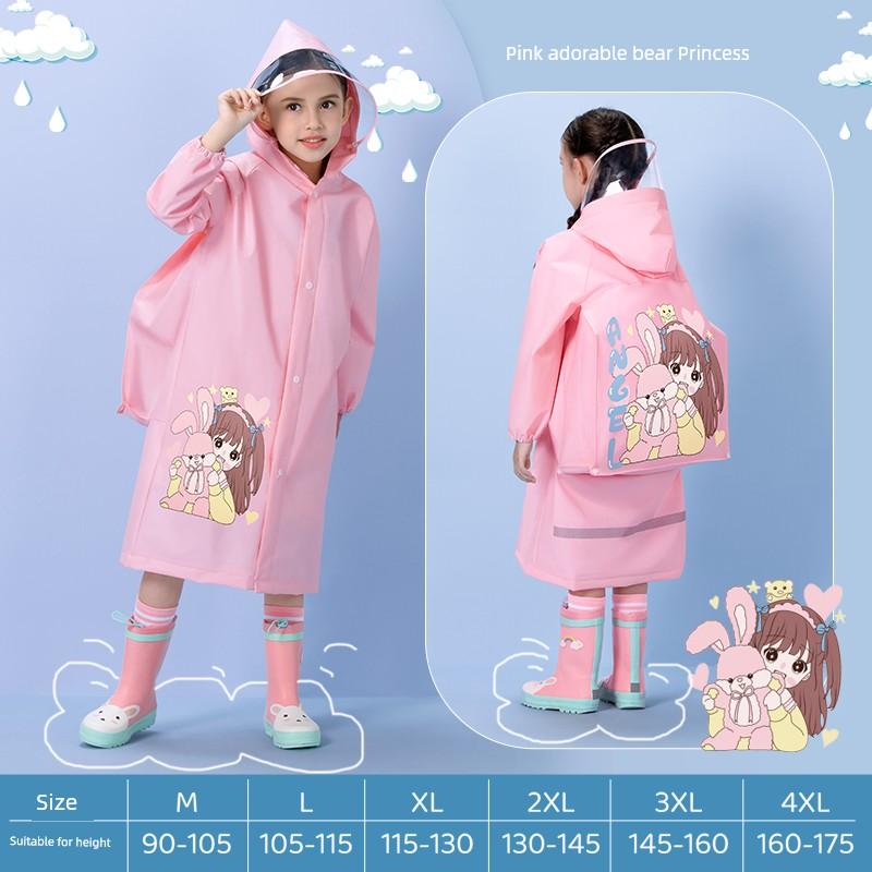 Children's Raincoat for Boys, Suitable for Kids Aged 8-12, with Backpack Space, Specifically Designed for School Use, Rainproof Poncho