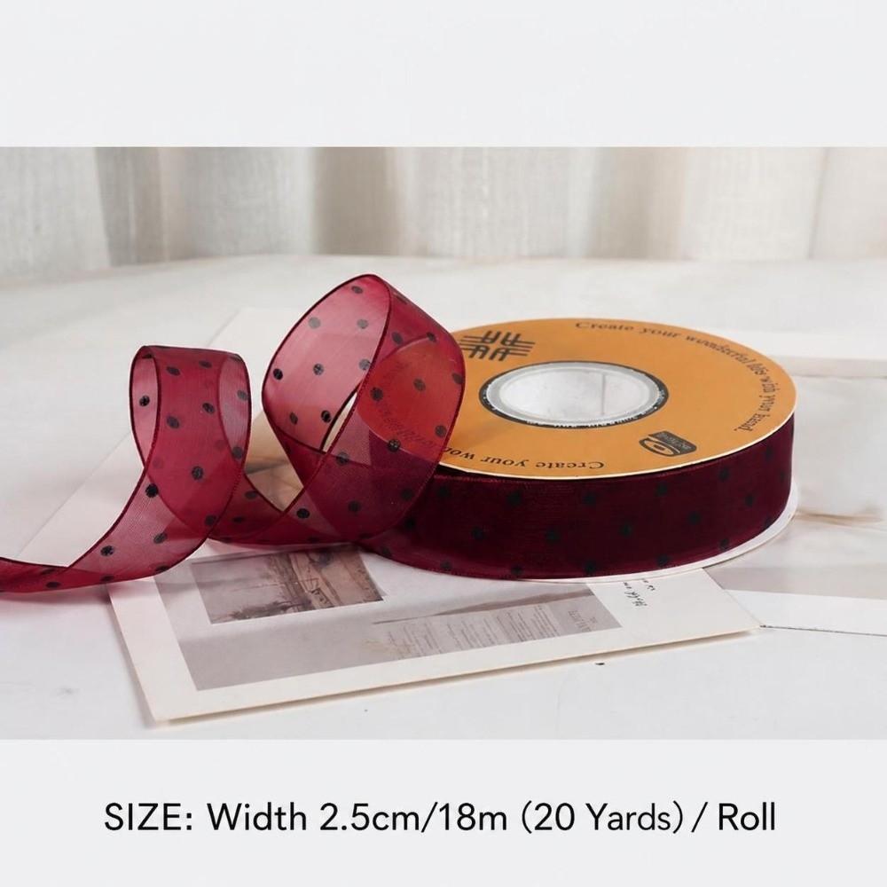 Polka Dots Print Polka Dots Ribbon Party Decoration Chiffon Lace Ribbon Flower Tie Ribbon Gift