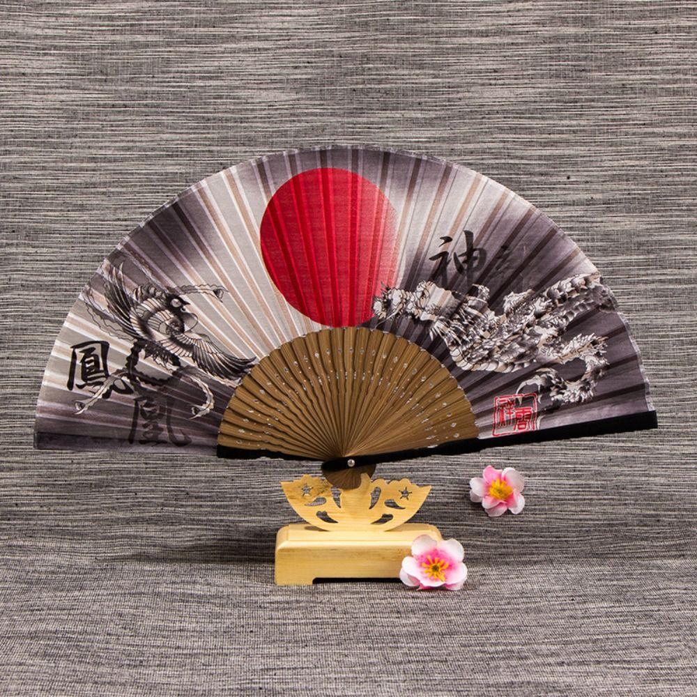 Silk Fabric Handheld Folding Fan Bamboo Handle Silk Hand Fan Elegant Folding Hand Fan Gift Giving