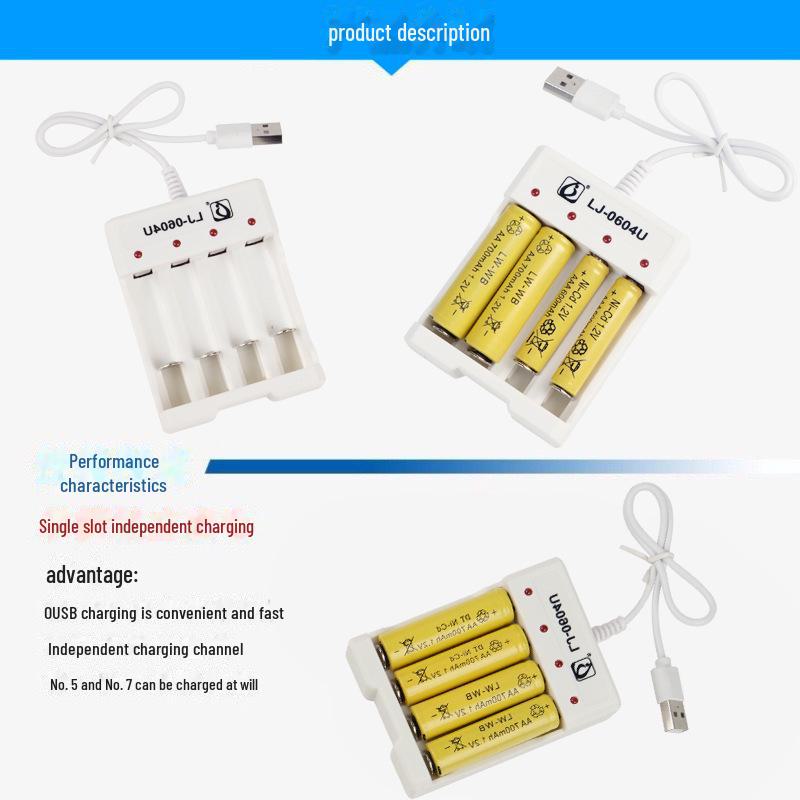 Зарядное устройство для аккумуляторов AA/AAA 2-в-1 - 3/4 слота для игрушек с дистанционным управлением