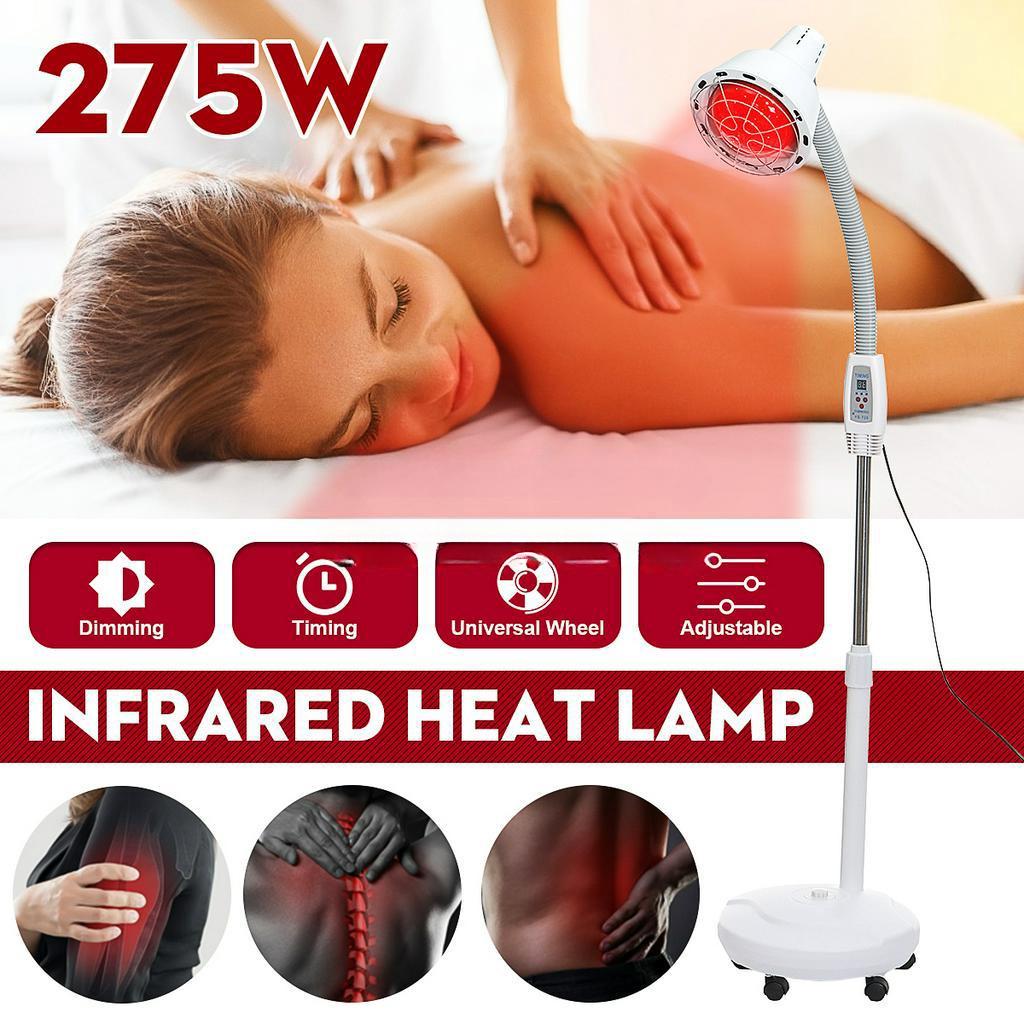 Floor Stand IR Infrared Heating Therapy Lamp Beauty Salon Physiotherapy Light 9 Gears Temperature Folding Design (100-240V)  275W