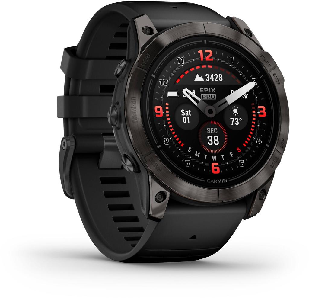 Garmin Epix™ Pro Gen 2 Sapphire 51mm Schwarz/Carbongrau Titan + Silikon-Armband