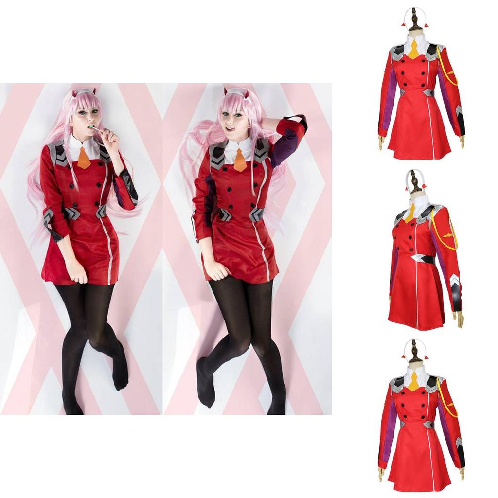 Потрясающий косплей-костюм Зеро Ту из Darling In The Franxx в красной униформе для Хэллоуина