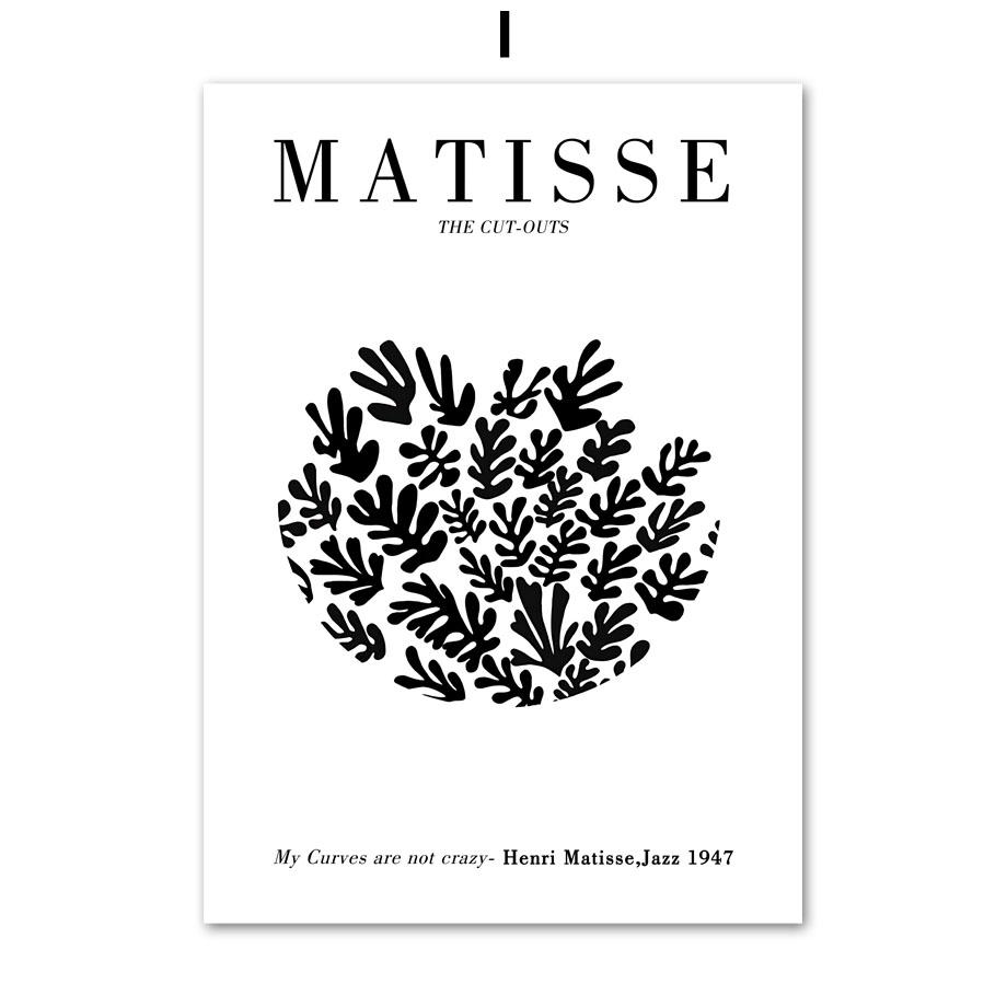 Черно-белый абстрактный Матисс коралловый лист человеческого тела настенные художественные принты холст живопись скандинавский постер Декор фотографии для гостиной