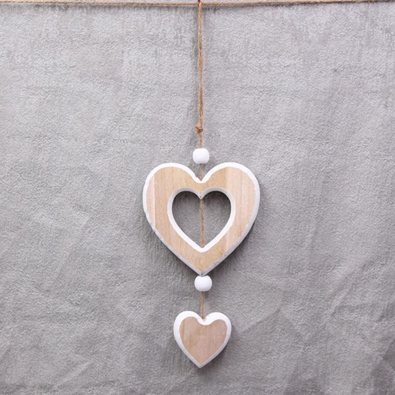 Натуральное деревянное украшение в форме сердца, декоративный подвесной орнамент для спальни, для свадеб и особых случаев