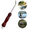 Stainless Steel Squid Hook Adjuster Wooden Handle Squid Jig Hook Reshaping Tool Fishing Squid Hook Correction Repair Accessories