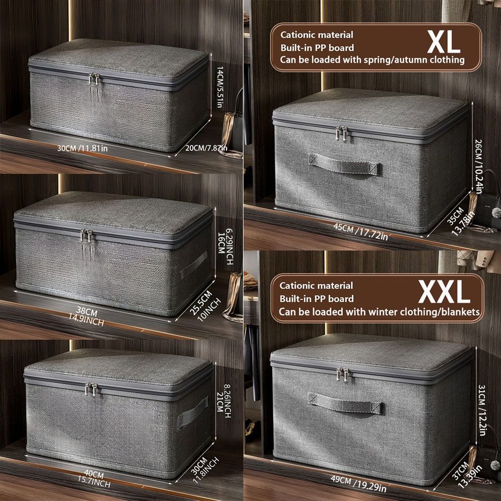 С пылезащитным чехлом для одежды, ящик для хранения, большой емкости, ящик для хранения, домашний