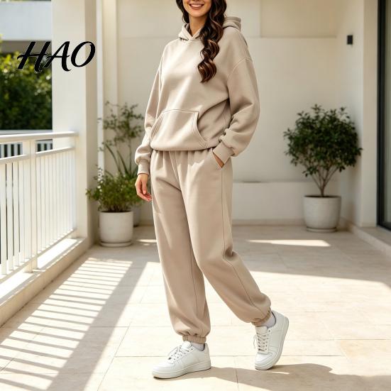 Women Casual Streetwear Women's Two Piece Tracksuit Set, Long Sleeve Hoodie & High Waisted Joggers Sweatpants, Sportswear Matching Outfit for