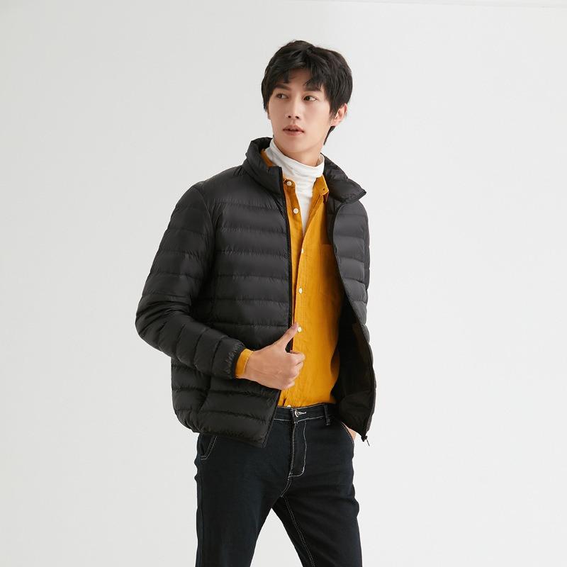 IkTok легкий и тонкий пуховик мужской с капюшоном пуховое зимнее пальто утолщенное большого размера мужское пальто