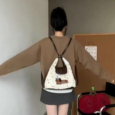 Женские милые рюкзаки Kawaii, роскошный дизайн, мультяшная собака, сумки через плечо в горошек, модные, шикарные, милые, эстетичные сумки через плечо Y2k