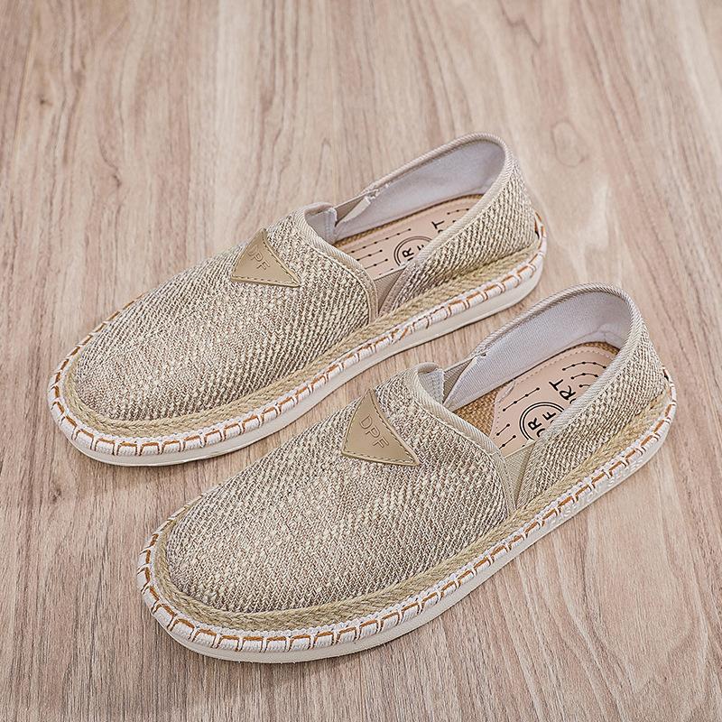Men Canvas Shoes Men's Summer New Casual Breathable Shoes Flat Bottom Comfortable Linen Outdoor Walking Shoes Tenis Masculino